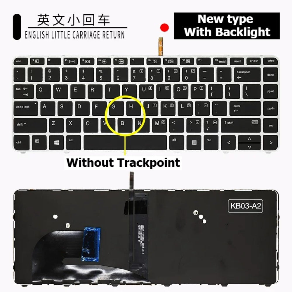 Keyboard for HP Elitebook 730 735 830 835 845 840 X360 730/830 745 846 G3 G4 G5 G6 silver black frame backlight trackpoint