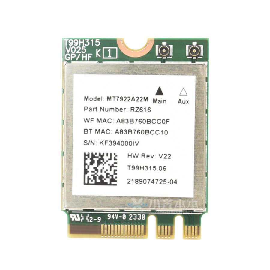 Wifi card for MT7922/MT7925/MT7902 WiFi6 WiFi6E MediaTek AW-XB604NF MT7921K MT7927 MT7922A22M MT7902 MT7925B22M RZ616 RZ608 RZ717 RZ608 0C011-00300100 0R5DHJ Wireless network interface card Bluetooth 5.4 Laptop Desktop AMD