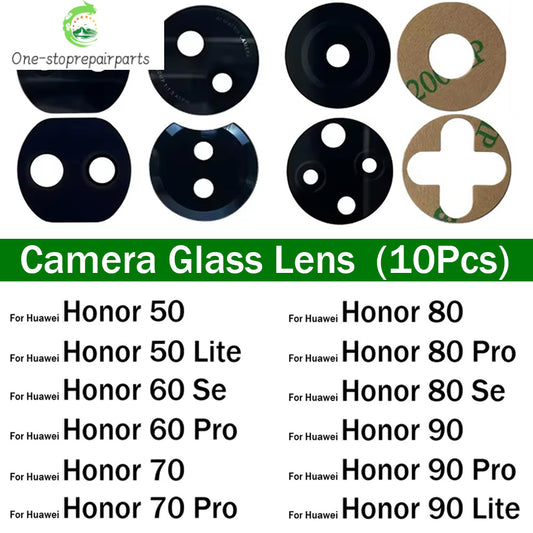 10Pcs, New For Huawei Honor 50 60 70 80 90 Pro Se Lite 4G 5G Rear Camera Lens Glass Back Camera Glass Lens with Adhesive Sticker Huawei phone repair parts