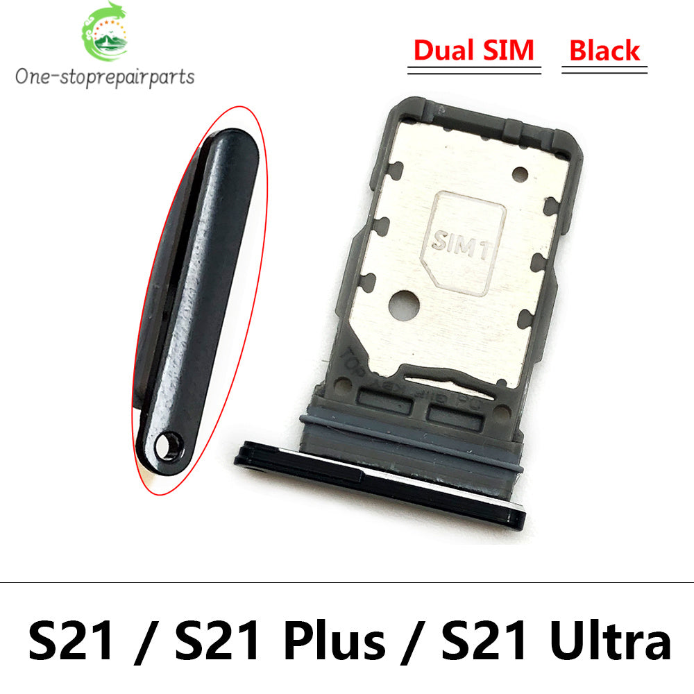 New For Samsung S21 S20 Plus Ultra Fe Dual SIM Card Slot SD Card Tray Holder Adapter Replacement Spare Parts Samsung phone repair parts