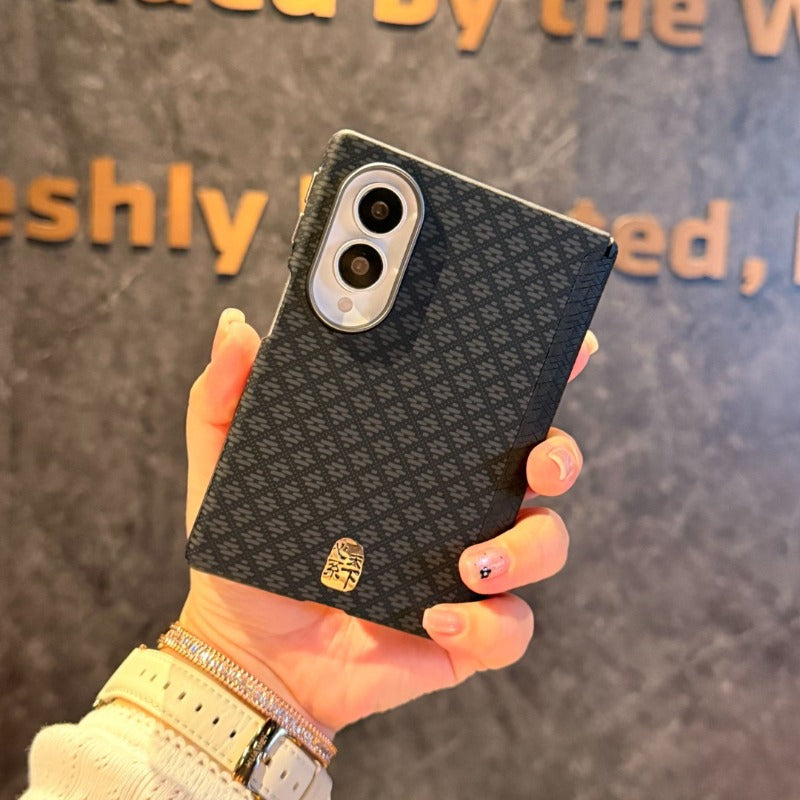 Magnetic suction [Kevlar pattern] suitable for Samsung ZFold8 Ultra folding mobile phone case galaxy zfold8ultra heart world carbon fiber pattern double central axis all-inclusive anti-drop protective case Phone accessories
