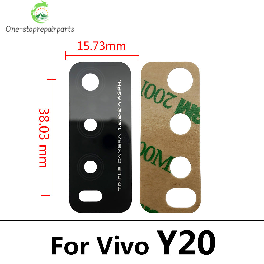 10Pcs/Lot, Back Rear Camera Glass Lens With Adhesive For Vivo IQOO 3 U3 Z1 S7 S9 S9e V17 X21 X50 Y9S Y20 Y31 Y51 Y51S Y73S Y93S Vivo phone repair parts