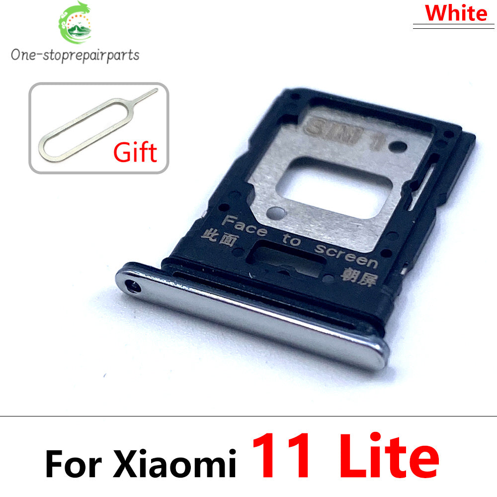 New SIM Card Slot SD Card Tray Holder Adapter For Xiaomi Mi 11 11T Mi11 Pro Lite Replacement Parts Black Blue Silver Xiaomi  Xiao mi phone repair parts