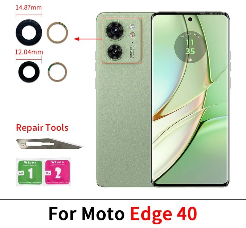 New Camera Glass Lens Back Rear Camera Glass Lens with Ahesive Sticker For Motorola Moto Edge 20 30 40 Pro Lite Neo Fusion Motorola phone repair parts