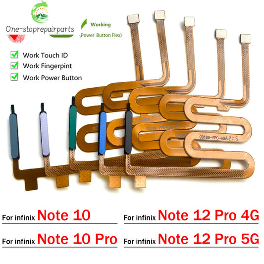 Fingerprint Home Button Fingerprint Menu Return Key Recognition Sensor Flex Cable For infinix Note 10 12 Pro 4G 5G  infinix phone repair parts