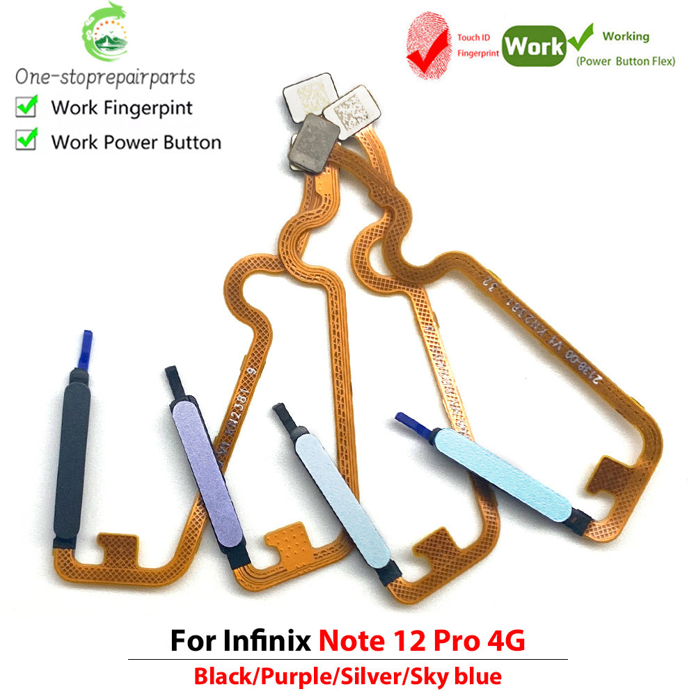 Fingerprint Home Button Fingerprint Menu Return Key Recognition Sensor Flex Cable For infinix Note 10 12 Pro 4G 5G  infinix phone repair parts