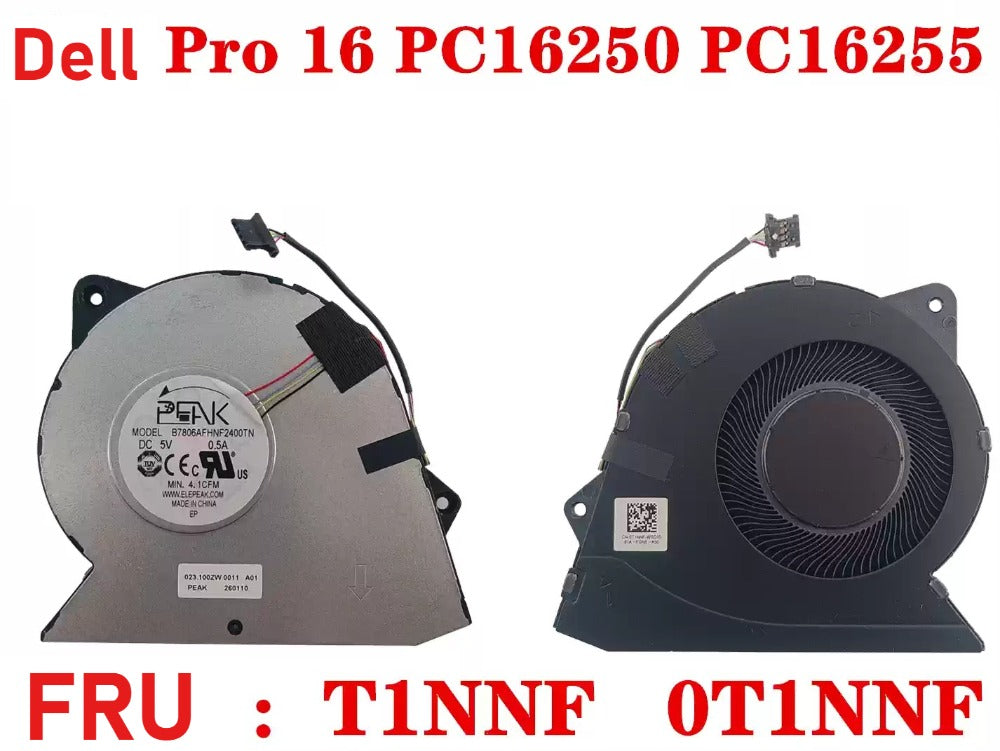 0T1NNF T1NNF CPU Cooling fan Heatsink module For Dell Pro 16 PC16250 PC16255 CPU Heatsink Assembly MNFHN 460.0VJ20.0001