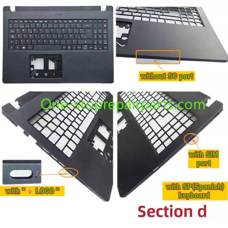 Upper case keyboard assembly for Acer TravelMate P215-52 P215-53 P50 N19Q8 US FR SP UK  topcase palmrest assembly