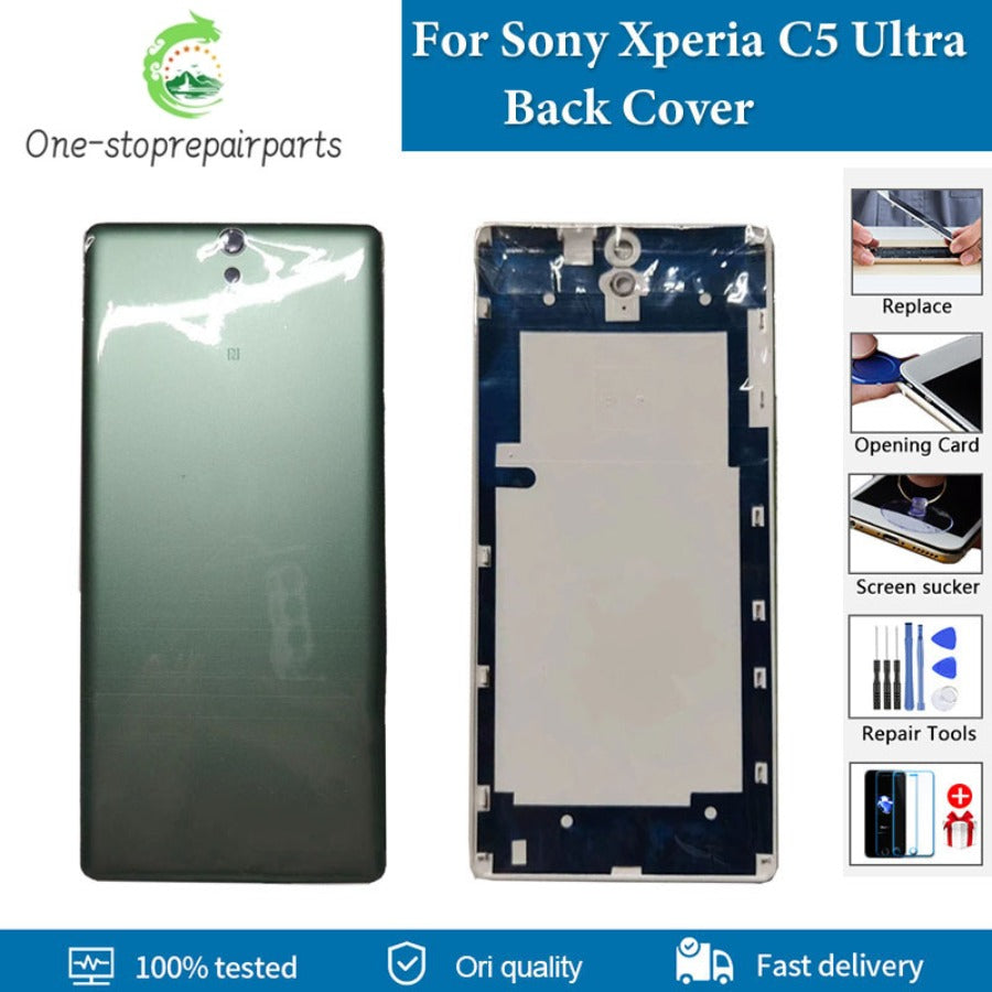 Original Battery Back Cover For Sony Xperia C5 E5553 E5506 Back Battery Cover Rear Door Housing For Sony Xperia C5 Ultra Replace Sony phone repair parts