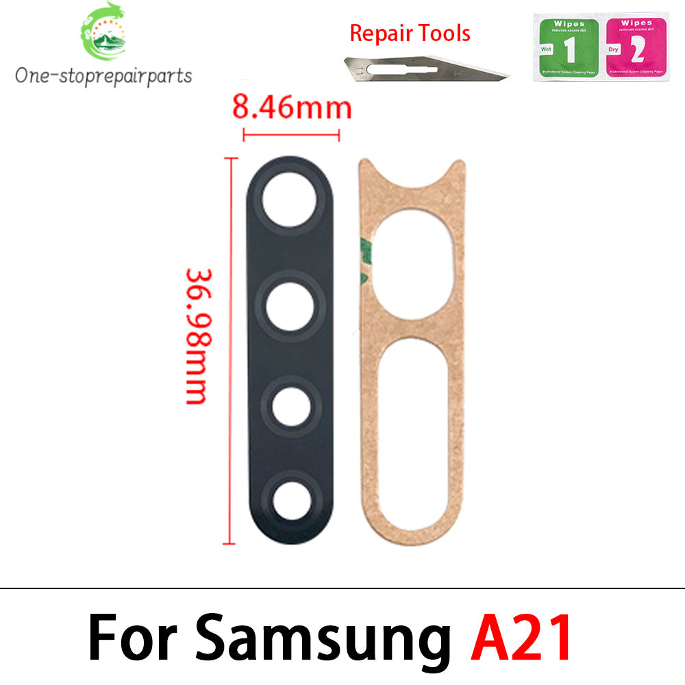 100Pcs/Lot, For Samsung A10 A20 A30 A50 A70 A10s A20s A30S A50S A21s A01 A11 A12 A21 A31 A51 A71 Rear Back Camera Glass Lens Samsung phone repair parts