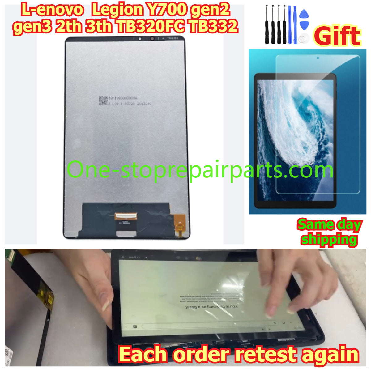 100% tested Tab touch display lcd screen for L-enovo  Legion Y700 gen2 gen3 2th 3th TB320FC TB332 Digitizer assembly