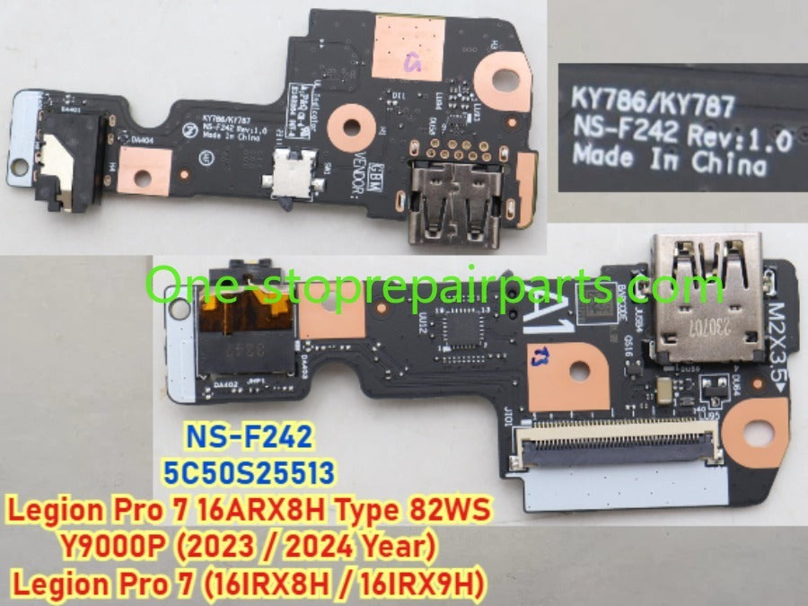 USB Audio I/O HDMI Board Daughterboard For Lenovo Legion 5 / 5 Pro Pro 7 Y9000P R9000P Savior R7000P Y7000 16IRX8H 16IAH7H 16ARH7H 15IAH7 15ARH7 NS-F082 NS-E233 NS-E241 NS-E481 NS-F771 NS-F701 F093 NS-G251 NS-F254 D713 Lenovo laptop repair parts