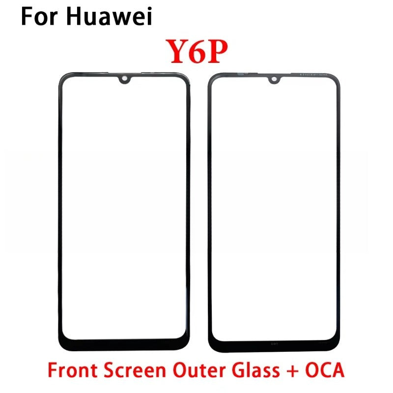 Screen Front Outer Glass+OCA For Huawei Y6P Y7A Y7P Y8P Y8s Y9A Y9s Y9 Prime 2019 P30 P40 Lite E 5G Screen Touch Panel Glass Huawei phone repair parts