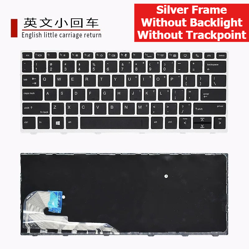 Keyboard for HP HSN-I12C HSN-i30C Silver frame backlight trackpoint