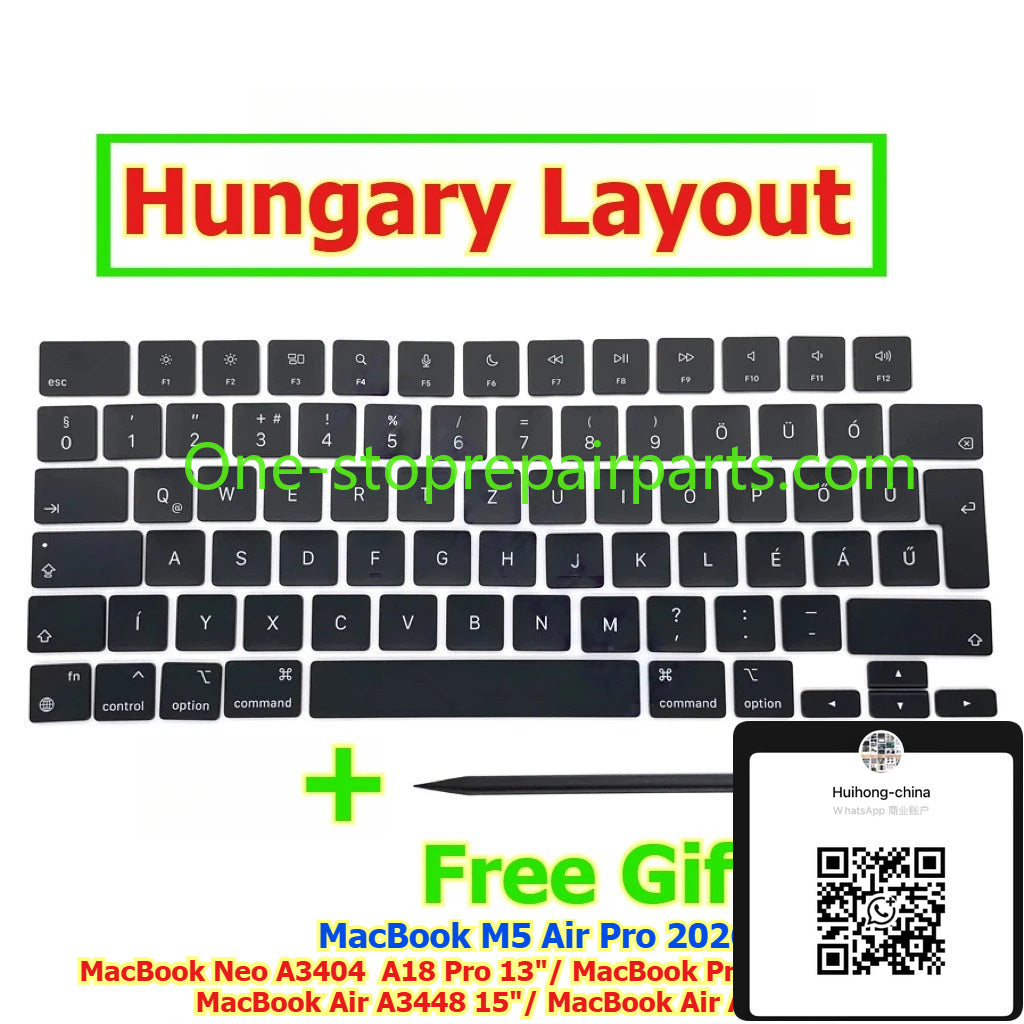 Keycap Key Cap keycaps A3404 A18 Pro 13" MacBook Neo A3434 14"  A3448 15" A3449 13" MacBook Air Pro M5 for Macbook 14" 15 13 keyboard repair