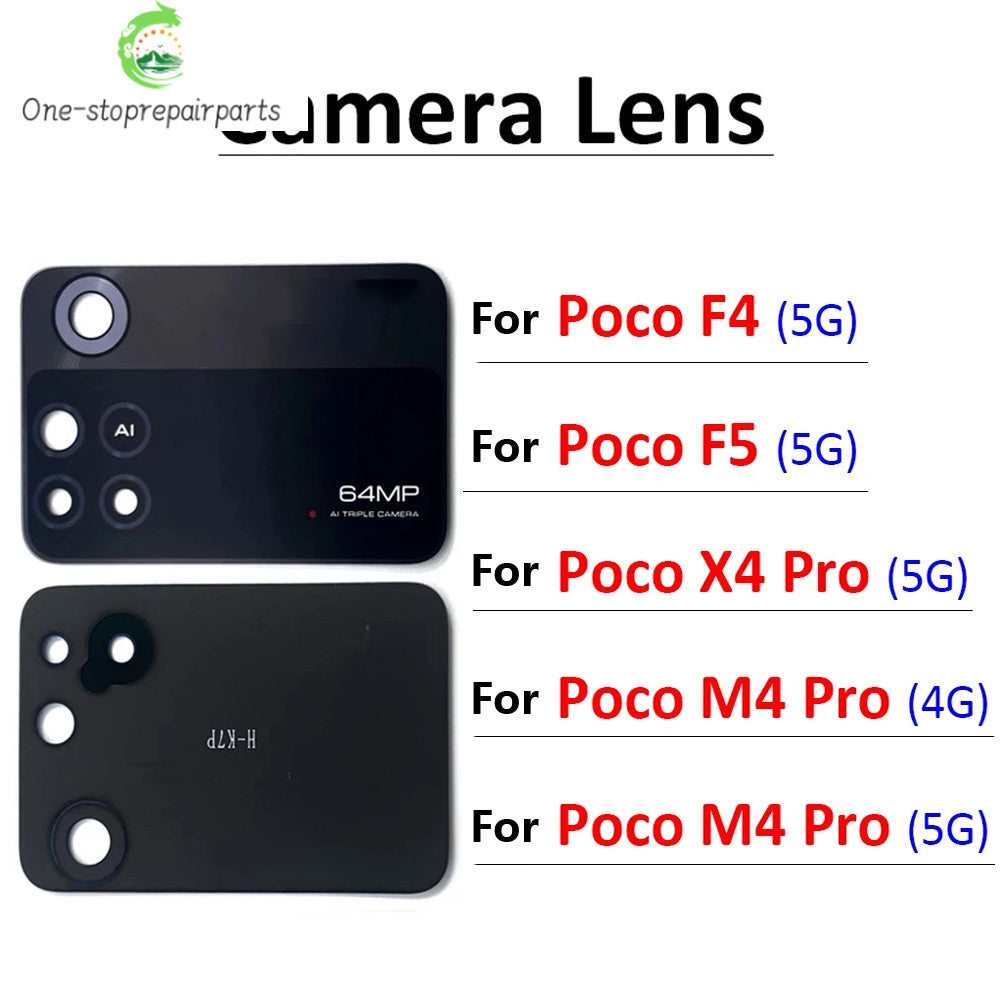 New Camera Glass For Xiaomi Poco F4 X4 M4 Pro F5 Gt 4G 5G Rear Back Camera glass Lens With Glue Adhesive Xiaomi  Xiao mi phone repair parts