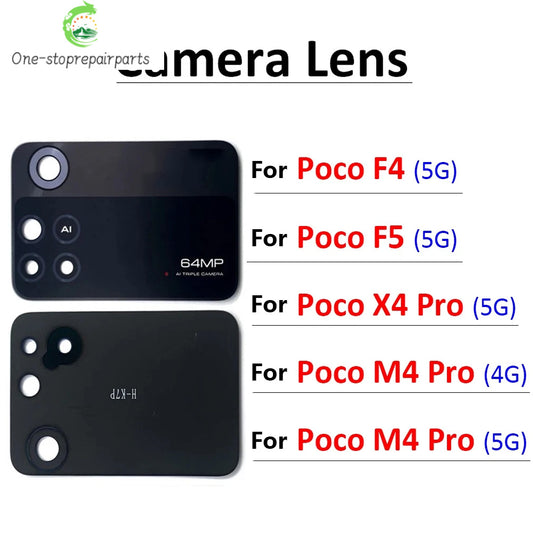 New Camera Glass For Xiaomi Poco F4 X4 M4 Pro F5 Gt 4G 5G Rear Back Camera glass Lens With Glue Adhesive Xiaomi  Xiao mi phone repair parts
