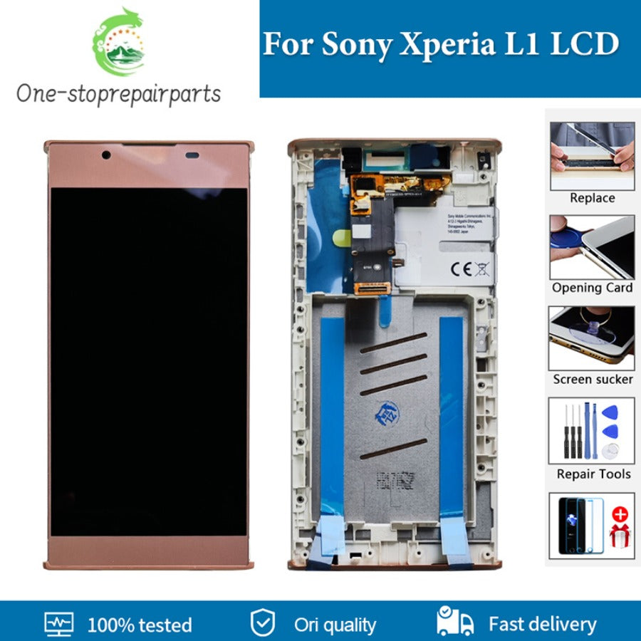 5.5'' Original LCD  For SONY Xperia L1 G3312 G3311 G3313 LCD Display Touch Screen Digitizer For Sony L1 LCD display With Frame Sony phone repair parts