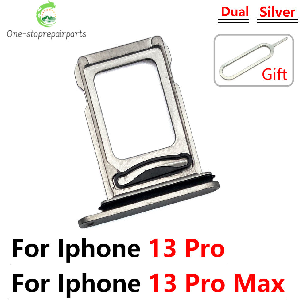 10Pcs New For iPhone 13 Pro 13Pro Max Mini Dual SIM Card Tray Slot Holder Adapter Accessories iPhone phone repair parts