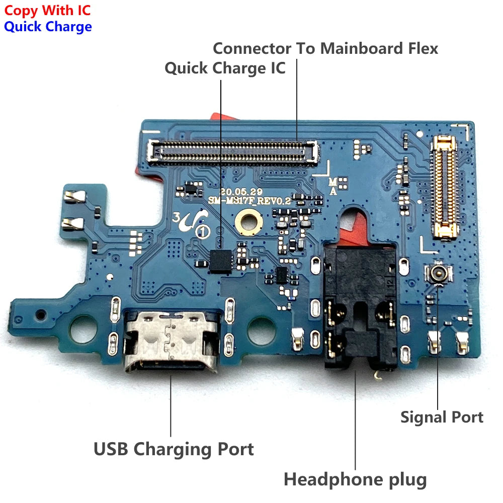 For Samsung M22 M31S M32 M51 M52 M10 M20 M30 M30s M21 M62 M53 5G USB Charge Port Dock Connector Charging Main Board Flex Cable Samsung phone repair parts