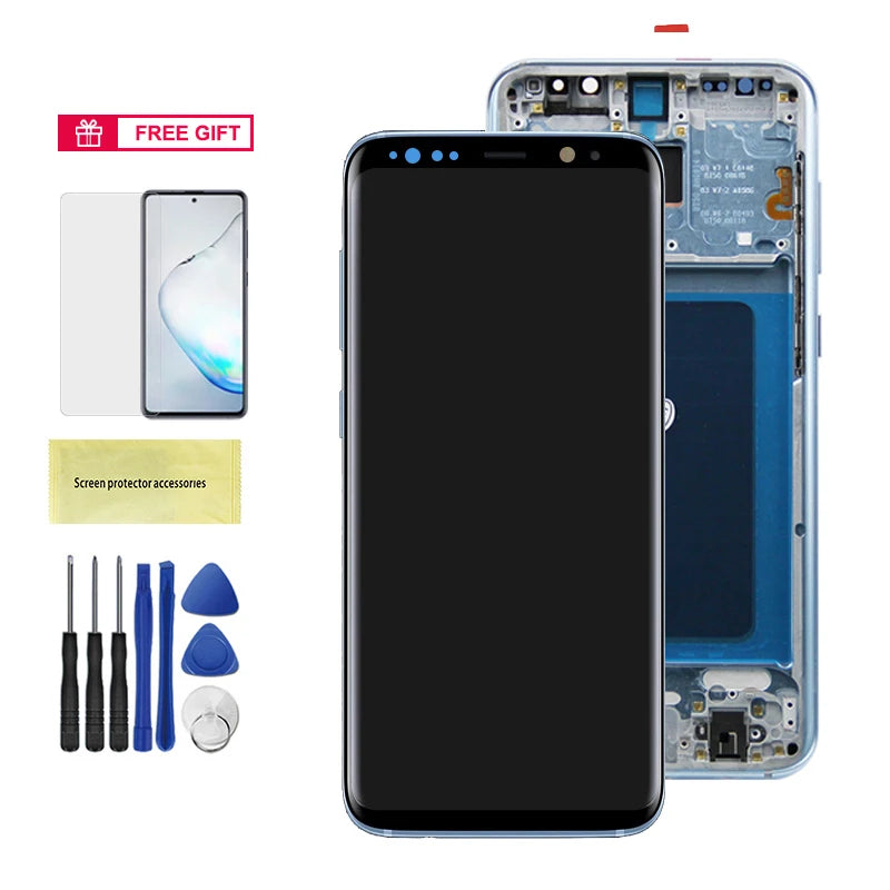 Super AMOLED Screen for Samsung Galaxy S8 Plus Lcd Display Digital Touch Screen with Frame Assembly for Samsung Galaxy S8+ G955F Samsung phone repair parts