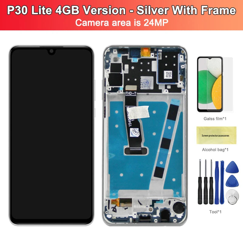 P30 Lite Display Screen with Frame, for Huawei P30 lite MAR-L01A MAR-L21A Lcd Display Digital Touch Screen for Huawei P30 lite HUAWEI phone repair parts