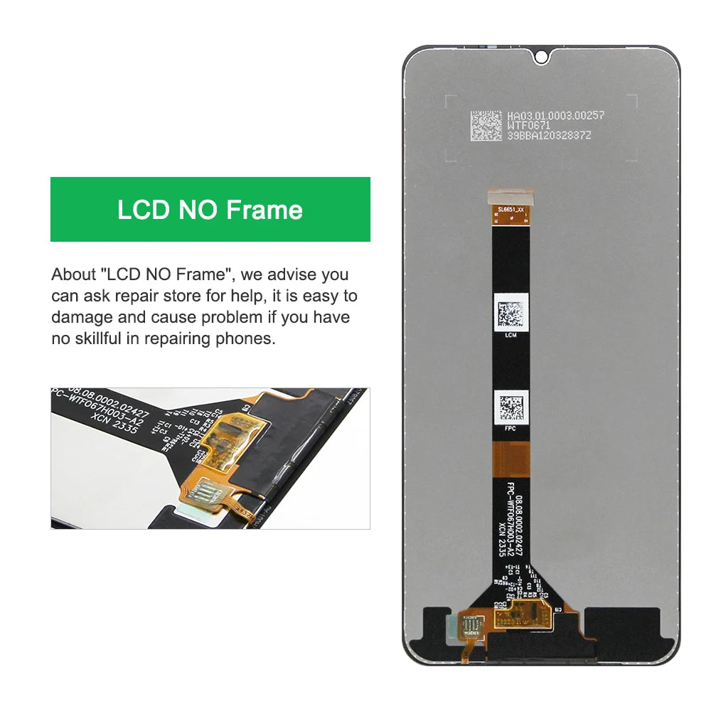 6.74" for Realme C53 RMX3760 Lcd Display Digital Touch Screen with Frame for Realme C53 Screen Display Replacement Parts  ﻿Realme phone repair parts