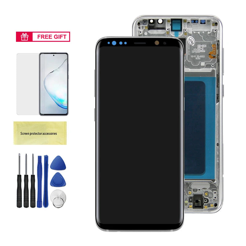 Super AMOLED Screen for Samsung Galaxy S8 Plus Lcd Display Digital Touch Screen with Frame Assembly for Samsung Galaxy S8+ G955F Samsung phone repair parts