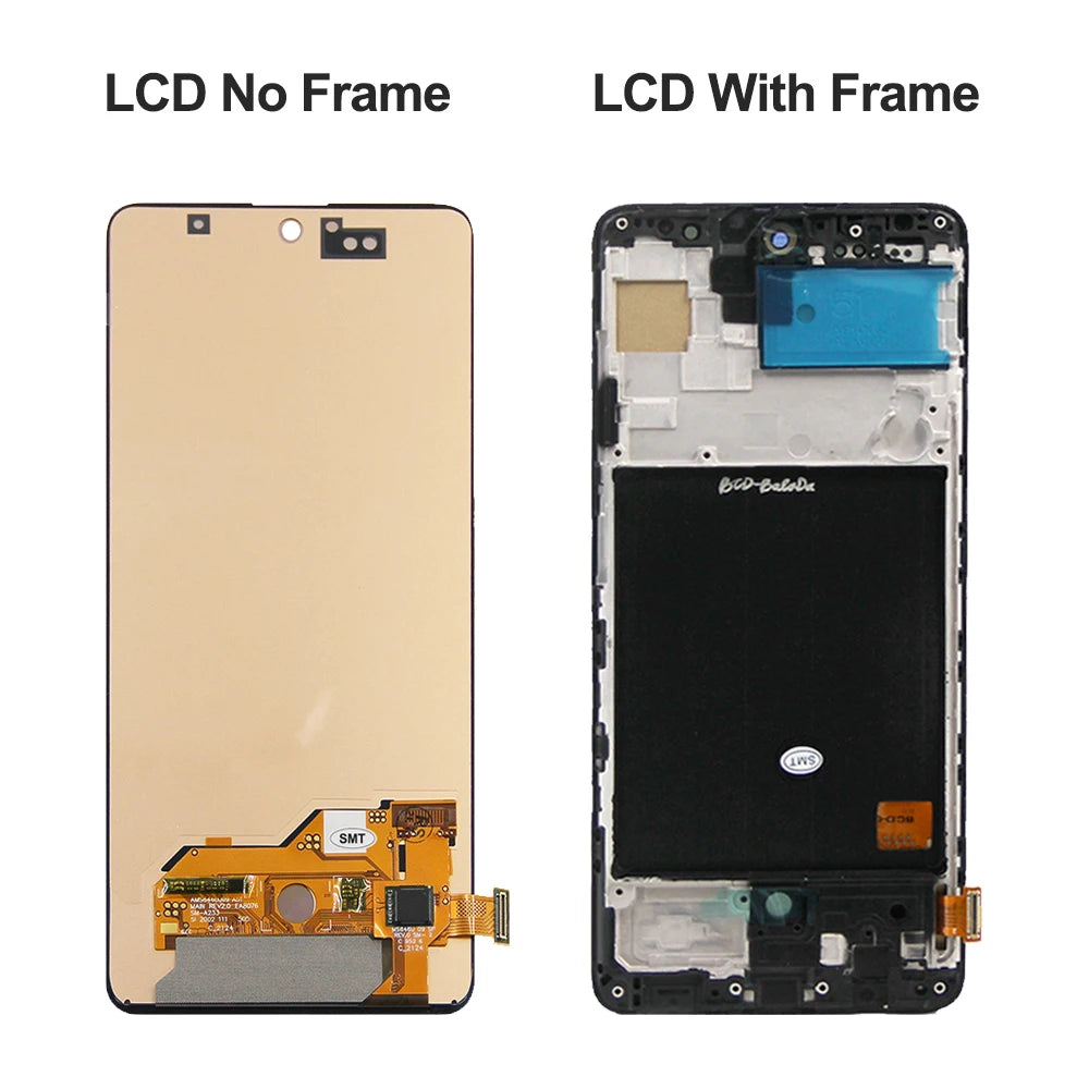 AMOLED A51 Display Screen With Fingerprint, for Samsung Galaxy A51 A515 A515F Lcd Display Touch Screen Digitizer Replacement Samsung phone repair parts