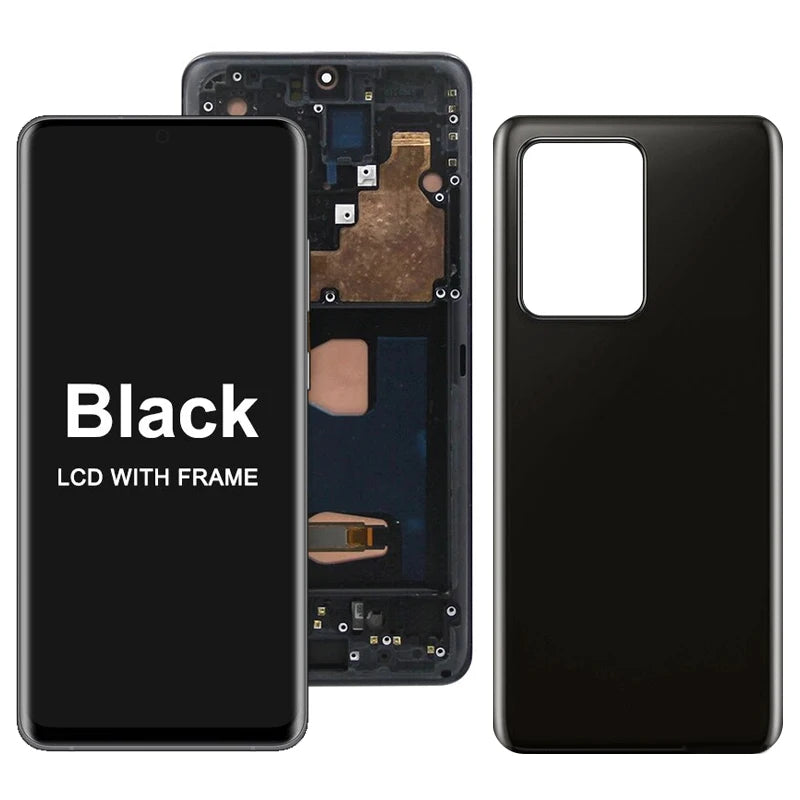 AMOLED S20 Ultra Screen With Frame, for Samsung Galaxy S20 Ultra G988B G988B/DS Lcd Display Digital Touch Screen Assembly Samsung phone repair parts