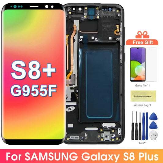 Super AMOLED Screen for Samsung Galaxy S8 Plus Lcd Display Digital Touch Screen with Frame Assembly for Samsung Galaxy S8+ G955F Samsung phone repair parts