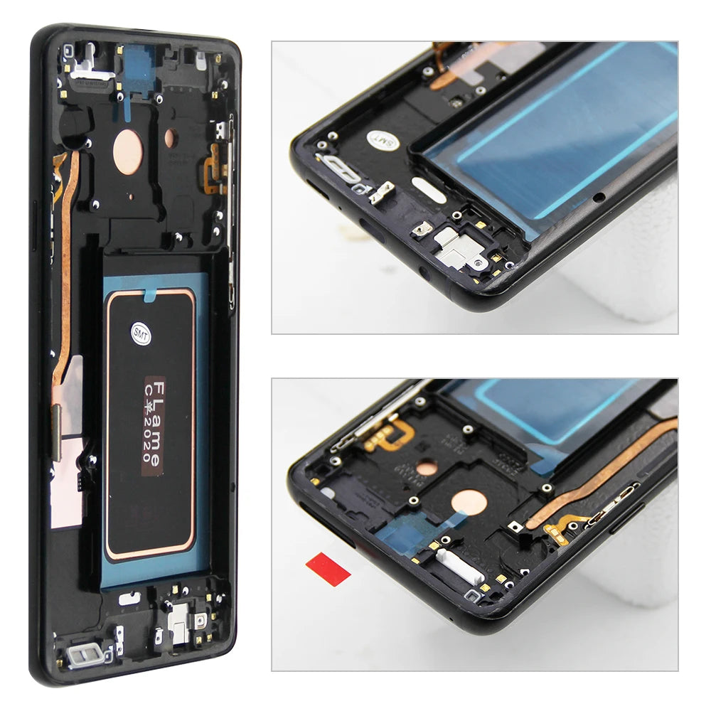 S9 Plus Super AMOLED Screen Assembly for Samsung Galaxy S9+ G965F G965F/DS Lcd Display Touch Screen with Frame Digitizer Parts Samsung phone repair parts