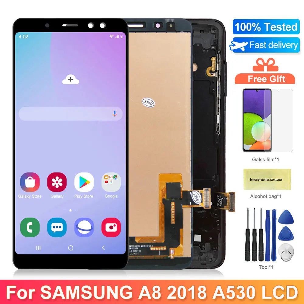 A530 A530F A530F/DS Display Screen For Samsung Galaxy A8 2018 Lcd Display Touch Screen Digitizer Assembly Replacement Samsung phone repair parts
