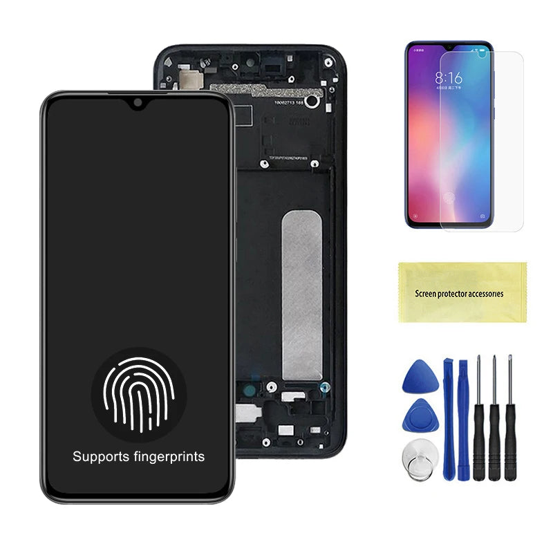 6.39" Amoled Screen for Xiaomi Mi 9 Lite LCD Display Digital Touch Screen Assembly with Frame for Mi CC9 Replacement M1904F3BG Xiaomi phone repair parts