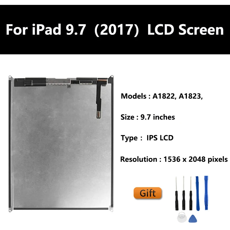 New Display For iPad 9.7  2017  LCD Display For iPad Pro A1822 A1823LCD Screen Digitizer Tablet Parts  iPad repair parts