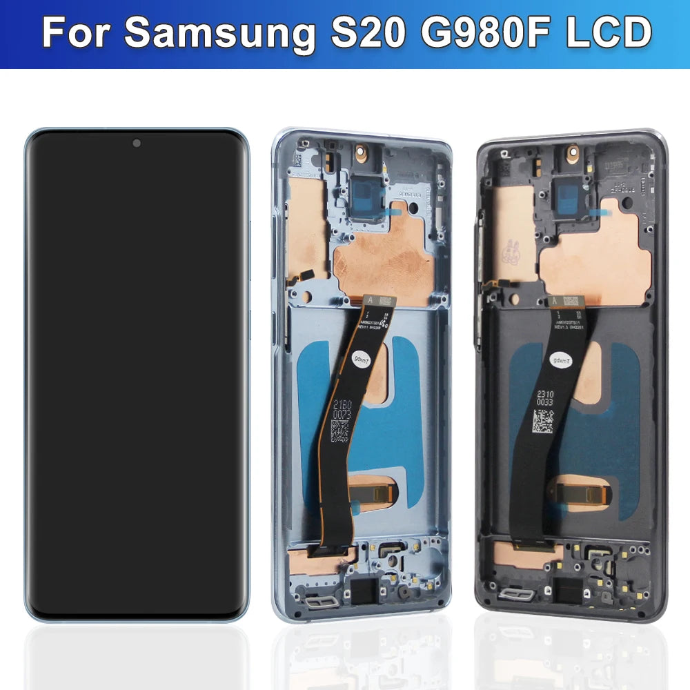Super Screen S20 4G G980F G980F/DS Display Screen for Samsung Galaxy S20 Lcd Display Digital Touch Screen With Frame Replacement Samsung phone repair parts