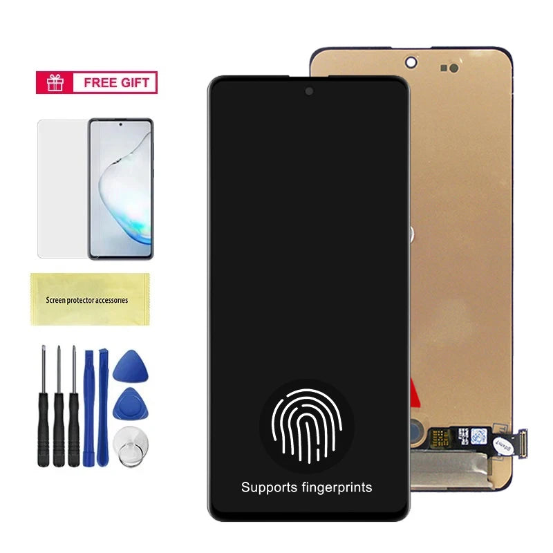 Super AMOLED A71 Screen, for Samsung Galaxy A71 A715 A715F A715FD LCD Display Digital Touch Screen with Frame Replacement Samsung phone repair parts