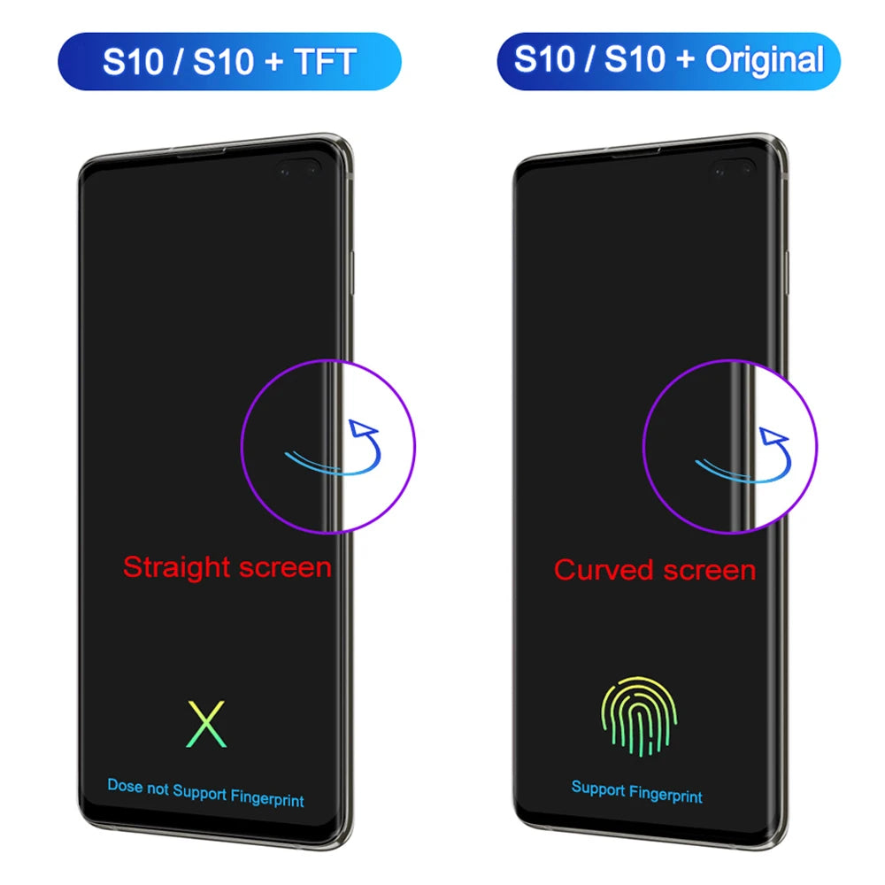 TFT with Frame For Samsung S10 Plus S10+ G975F Lcd Display Digital Touch Screen for Samsung S10 G973F Screen Replacement Parts Samsung phone repair parts