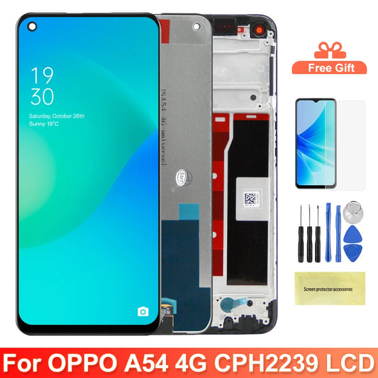 6.51" Screen Assembly for Oppo A54 CPH2239 Lcd Display Digital Touch Screen with Frame for OPPO A54 Screen Replacement OPPO phone repair parts