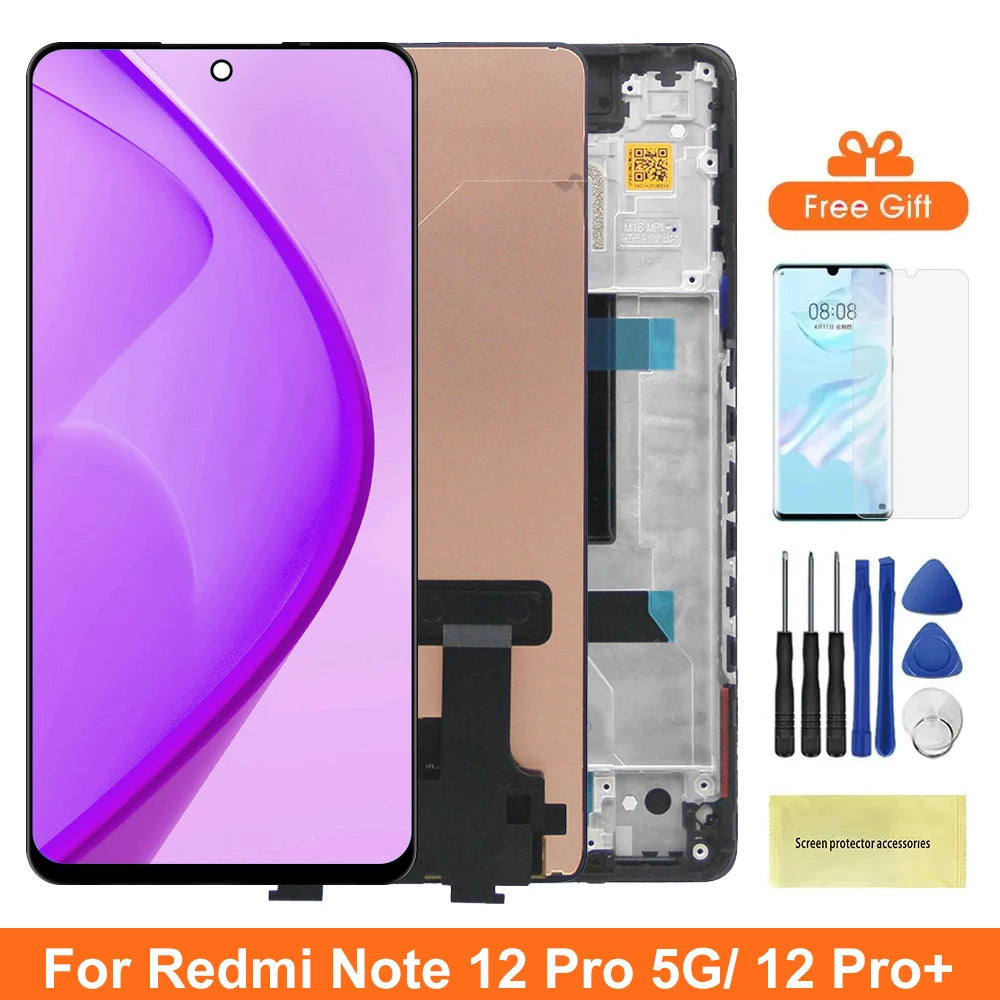 Screen for Xiaomi Redmi Note 12 Pro+ / 12 Pro Plus Lcd Display Touch Screen Digitizer with Frame for Xiaomi Redmi Note 12 Pro 5G Xiaomi phone repair parts