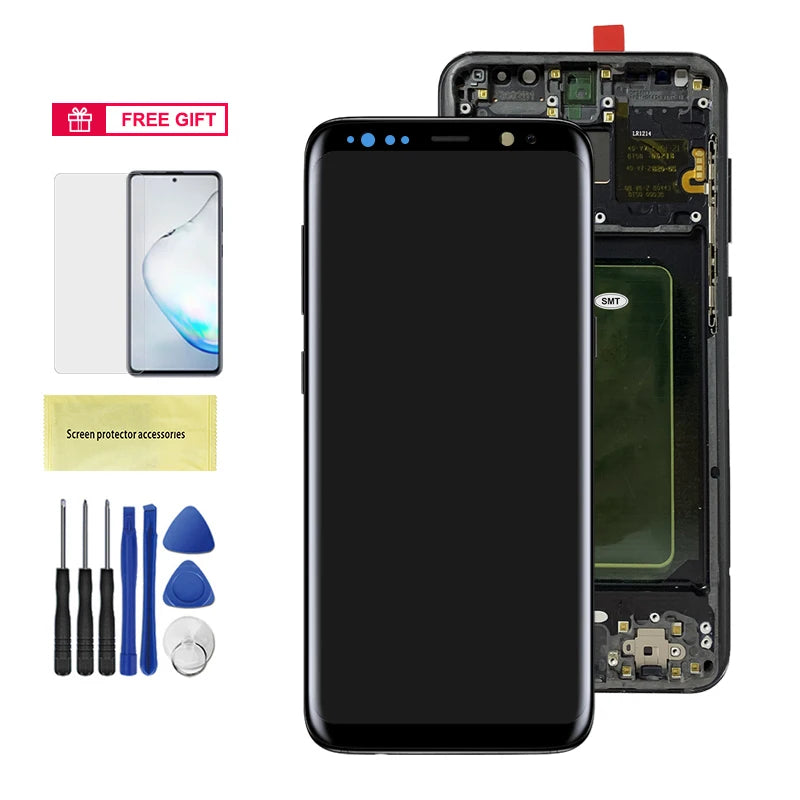 Super AMOLED Screen for Samsung Galaxy S8 Plus Lcd Display Digital Touch Screen with Frame Assembly for Samsung Galaxy S8+ G955F Samsung phone repair parts
