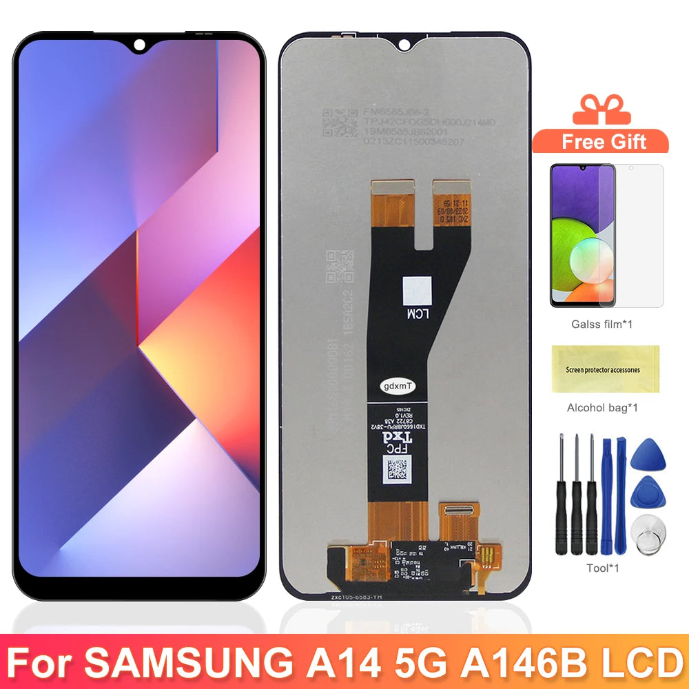 6.6" A14 5G Display Screen for Samsung Galaxy A14 5G A146B A146P A146U Lcd Display Digital Touch Screen with Frame Replacement Samsung phone repair parts