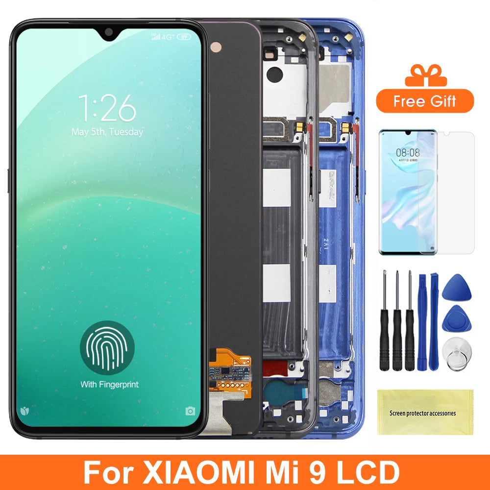 Super AMOLED 6.39'' Mi 9 M1902F1G Display Screen for Xiaomi 9 Mi9 Lcd display Touch Screen Digitizer Assembly Xiaomi phone repair parts