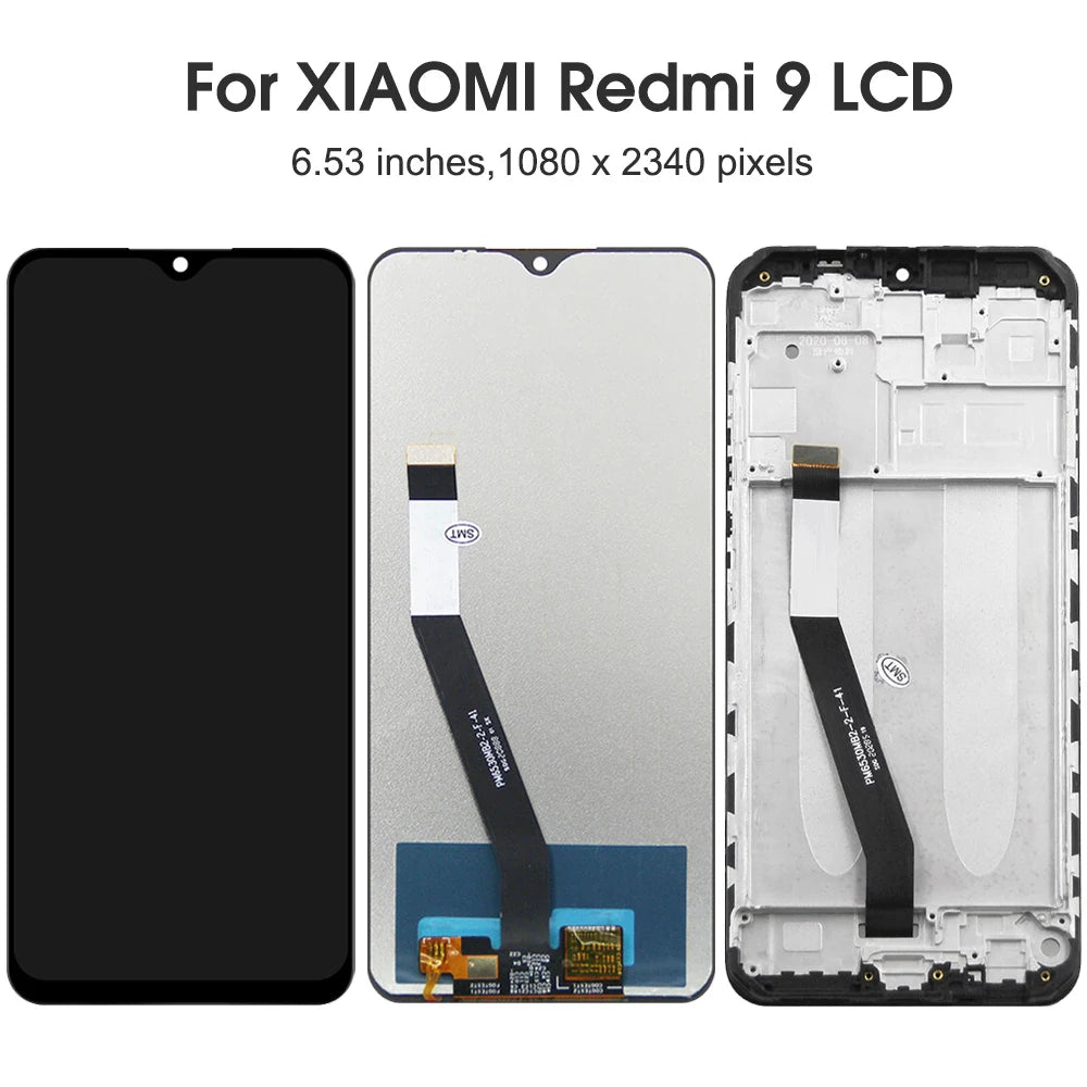 6.53'' Screen for Redmi 9 M2004J19G Lcd Display Touch Screen Digitizer With Frame for Xiaomi Redmi 9A 9C M2006C3MG Replacement Xiaomi phone repair parts