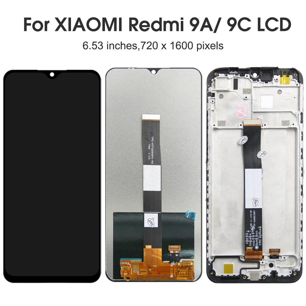6.53'' Screen for Redmi 9 M2004J19G Lcd Display Touch Screen Digitizer With Frame for Xiaomi Redmi 9A 9C M2006C3MG Replacement Xiaomi phone repair parts