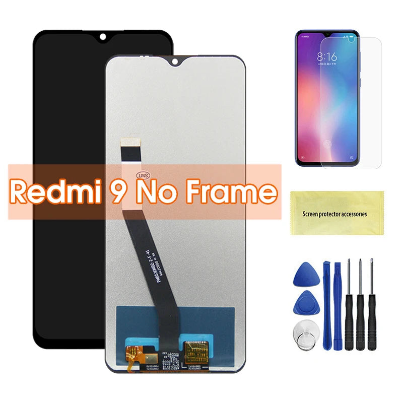 6.53'' Screen for Redmi 9 M2004J19G Lcd Display Touch Screen Digitizer With Frame for Xiaomi Redmi 9A 9C M2006C3MG Replacement Xiaomi phone repair parts