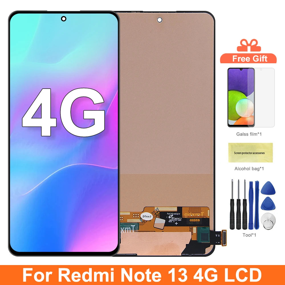 TFT Screen for Xiaomi Redmi Note 13 4G 23129RAA4G 23124RA7EO Lcd Display Digital Touch Screen With Frame for Redmi Note 13 4G Xiaomi phone repair parts