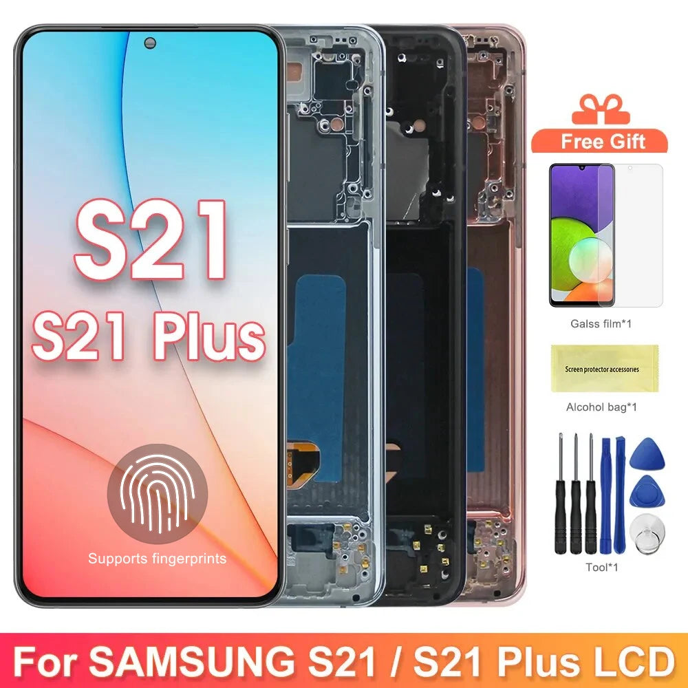 Super AMOLED Display for Samsung Galaxy S21+ / S21 Plus G996B/DS, for Samsung Galaxy S21 G990F Lcd Display Digital Touch Screen Samsung phone repair parts