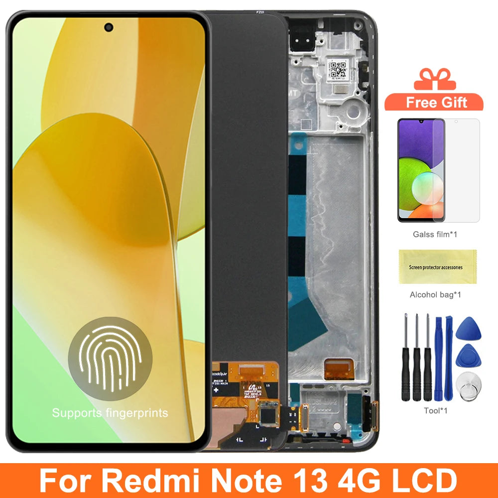 Screen for Xiaomi Redmi Note 13 4G 23129RAA4G 23124RA7EO Lcd Display Digital Touch Screen With Frame for Redmi Note 13 4G Xiaomi phone repair parts