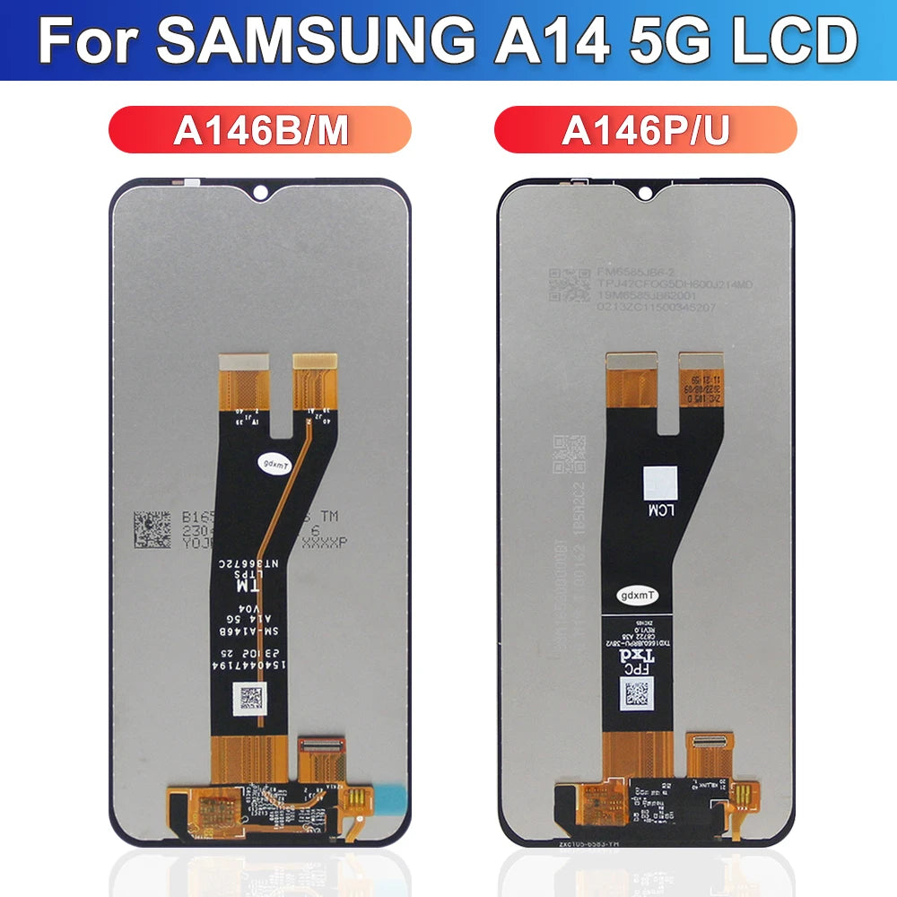 6.6" A14 5G Display Screen for Samsung Galaxy A14 5G A146B A146P A146U Lcd Display Digital Touch Screen with Frame Replacement Samsung phone repair parts